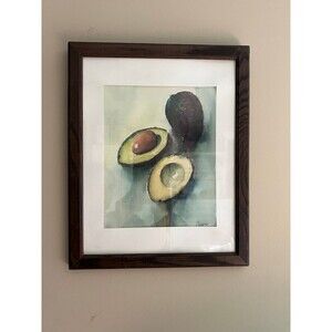 Framed Watercolor Print of Avocados by Ceron Kitchen Dining Room Art Piece